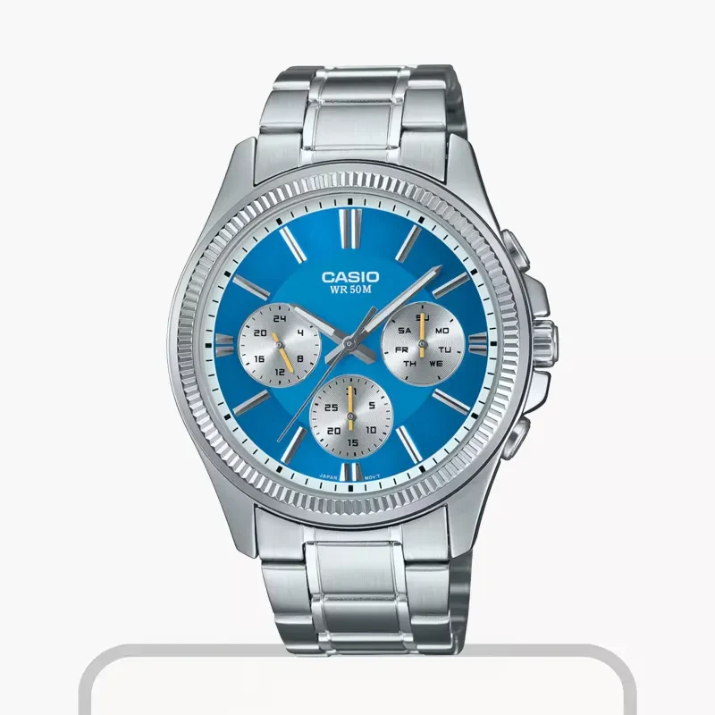 Casio Analogue Enticer Ice Blue Dial Casual Men's Watch | MTP-1375D-2A2V